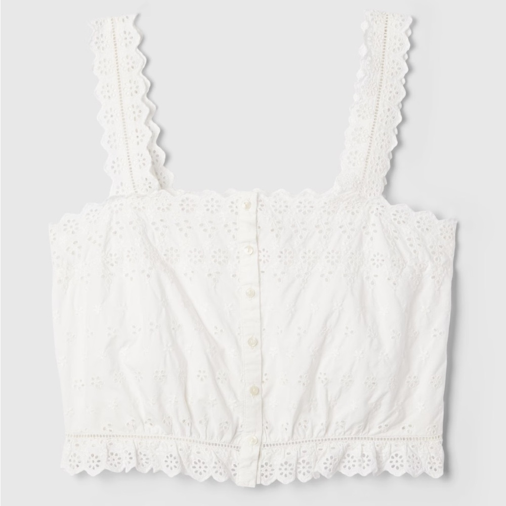 Gap × DÔEN Cropped Eyelet Tank Top